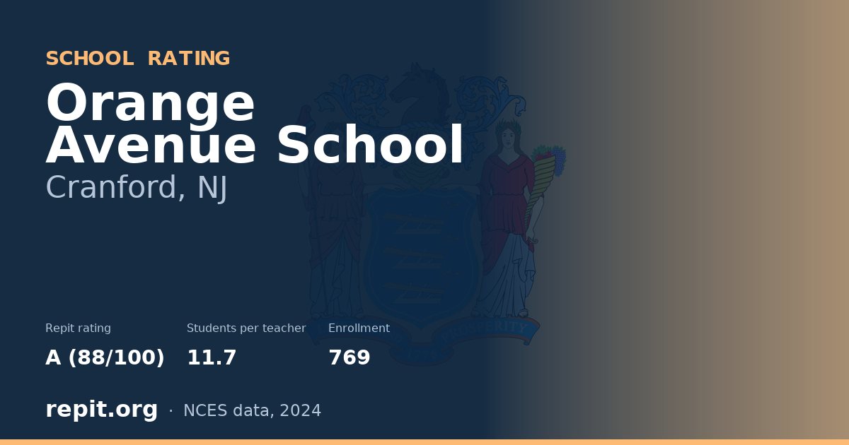Orange Avenue School, Cranford, NJ — Repit school rating A (88/100)