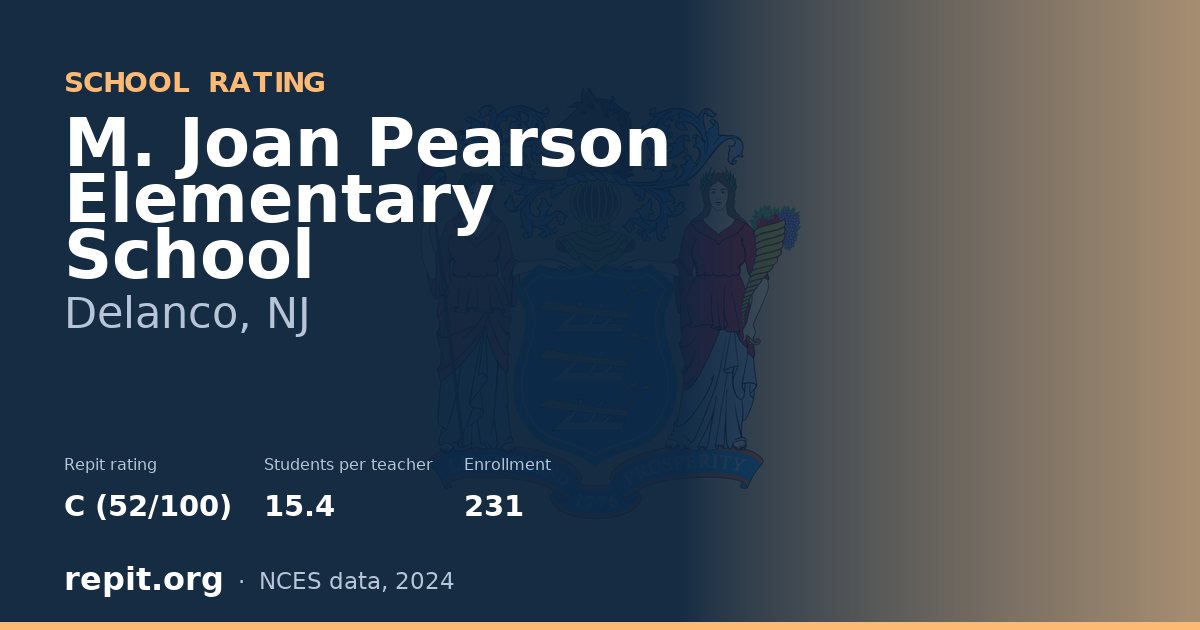 M. Joan Pearson Elementary School, Delanco, NJ — Repit school rating C (52/100)