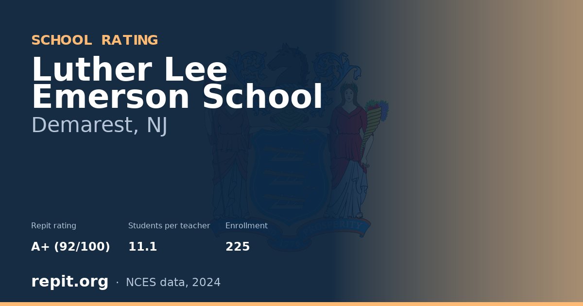 Luther Lee Emerson School, Demarest, NJ — Repit school rating A+ (92/100)
