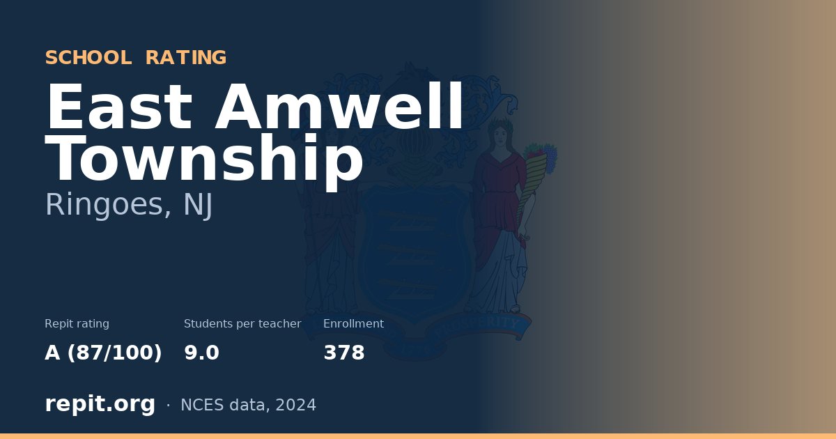 East Amwell Township, Ringoes, NJ — Repit school rating A (87/100)