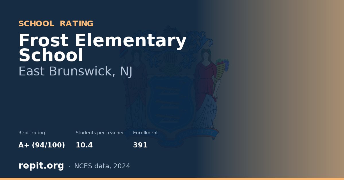 Frost Elementary School, East Brunswick, NJ — Repit school rating A+ (94/100)