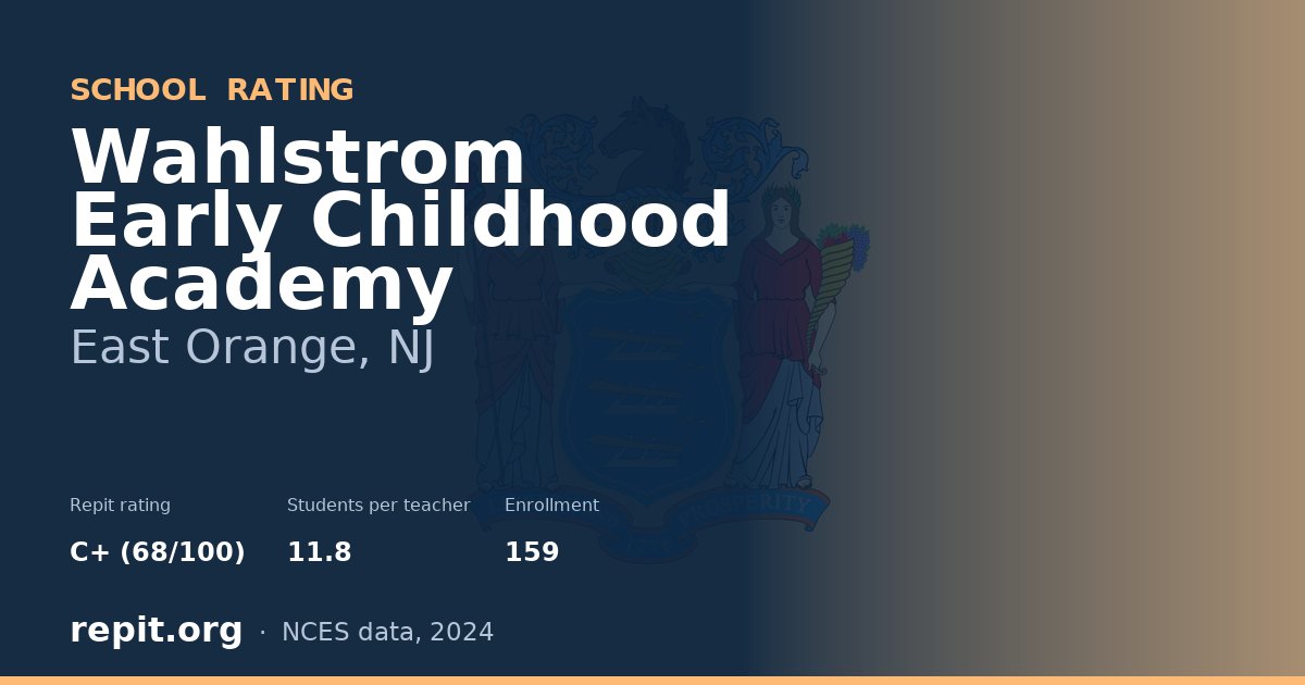 Wahlstrom Early Childhood Academy, East Orange, NJ — Repit school rating C+ (68/100)