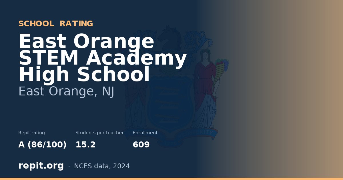 East Orange STEM Academy High School, East Orange, NJ — Repit school rating A (86/100)
