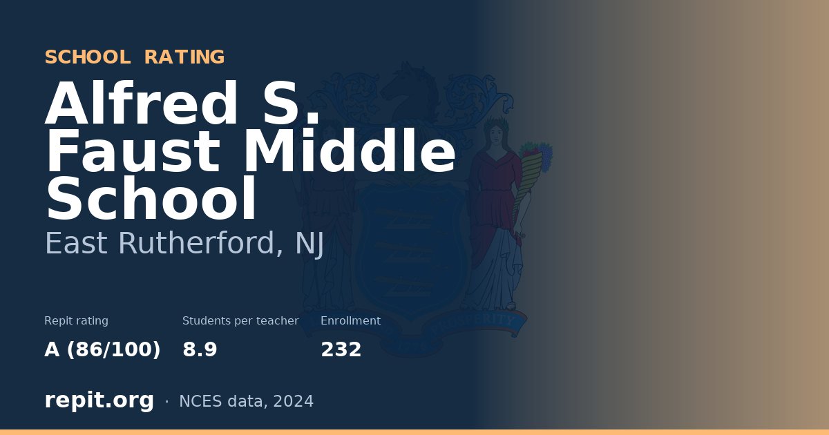 Alfred S. Faust Middle School, East Rutherford, NJ — Repit school rating A (86/100)