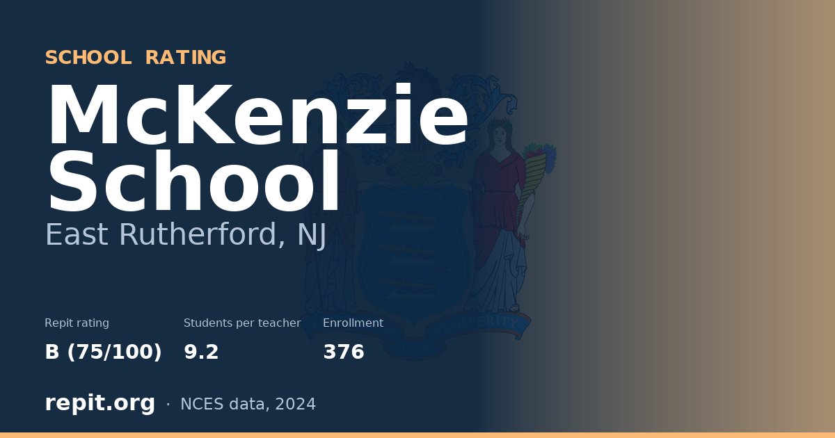 McKenzie School, East Rutherford, NJ — Repit school rating B (75/100)
