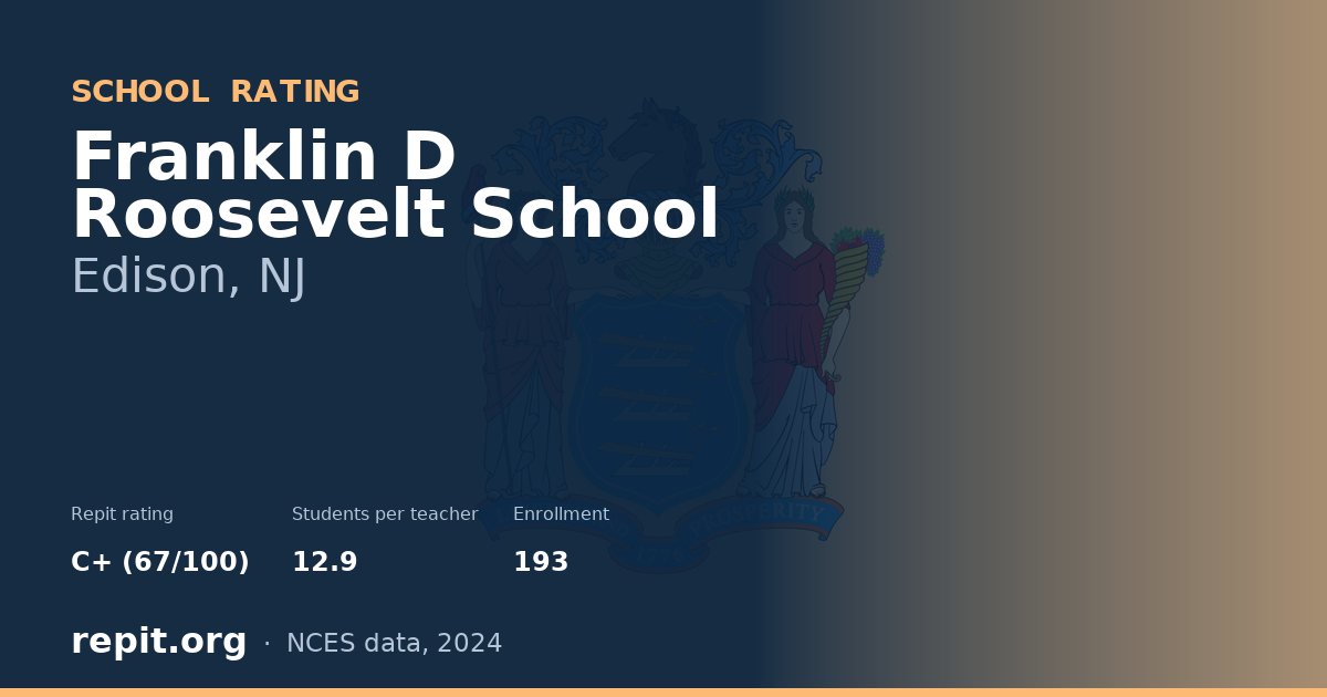 Franklin D Roosevelt School, Edison, NJ — Repit school rating C+ (67/100)