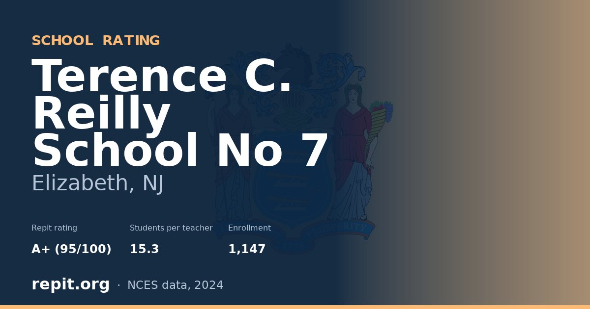 Terence C. Reilly School No 7, Elizabeth, NJ — Repit school rating A+ (95/100)