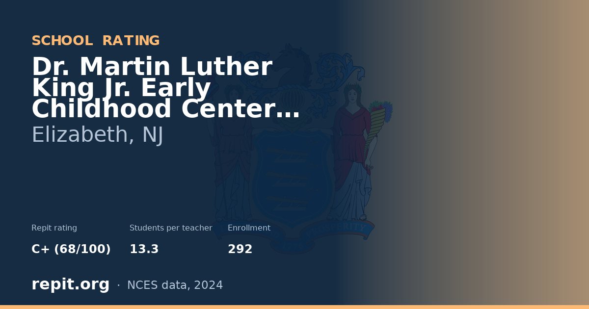 Dr. Martin Luther King Jr. Early Childhood Center No 52, Elizabeth, NJ — Repit school rating C+ (68/100)