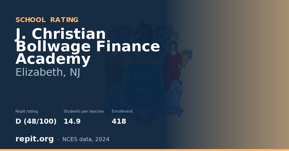 J. Christian Bollwage Finance Academy, Elizabeth, NJ — Repit school rating D (48/100)