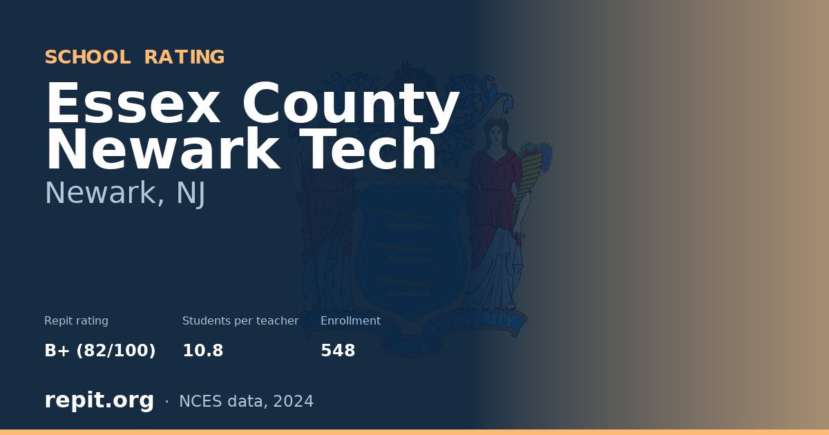 Essex County Newark Tech, Newark, NJ — Repit school rating B+ (82/100)