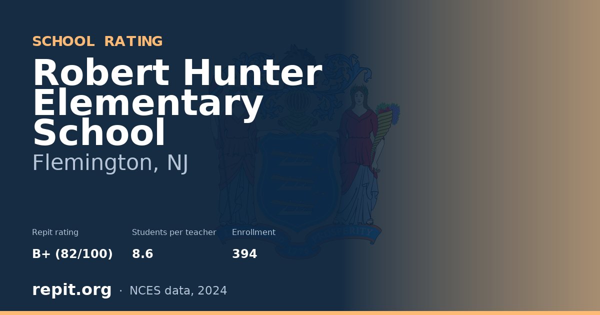 Robert Hunter Elementary School, Flemington, NJ — Repit school rating B+ (82/100)