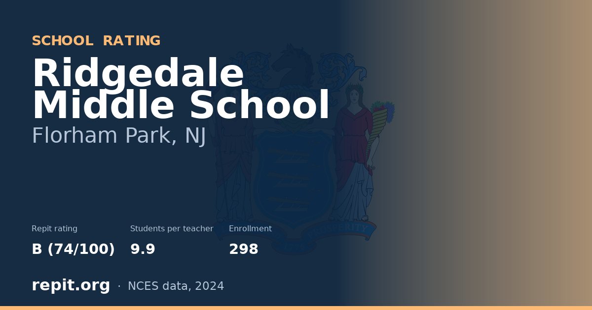 Ridgedale Middle School, Florham Park, NJ — Repit school rating B (74/100)