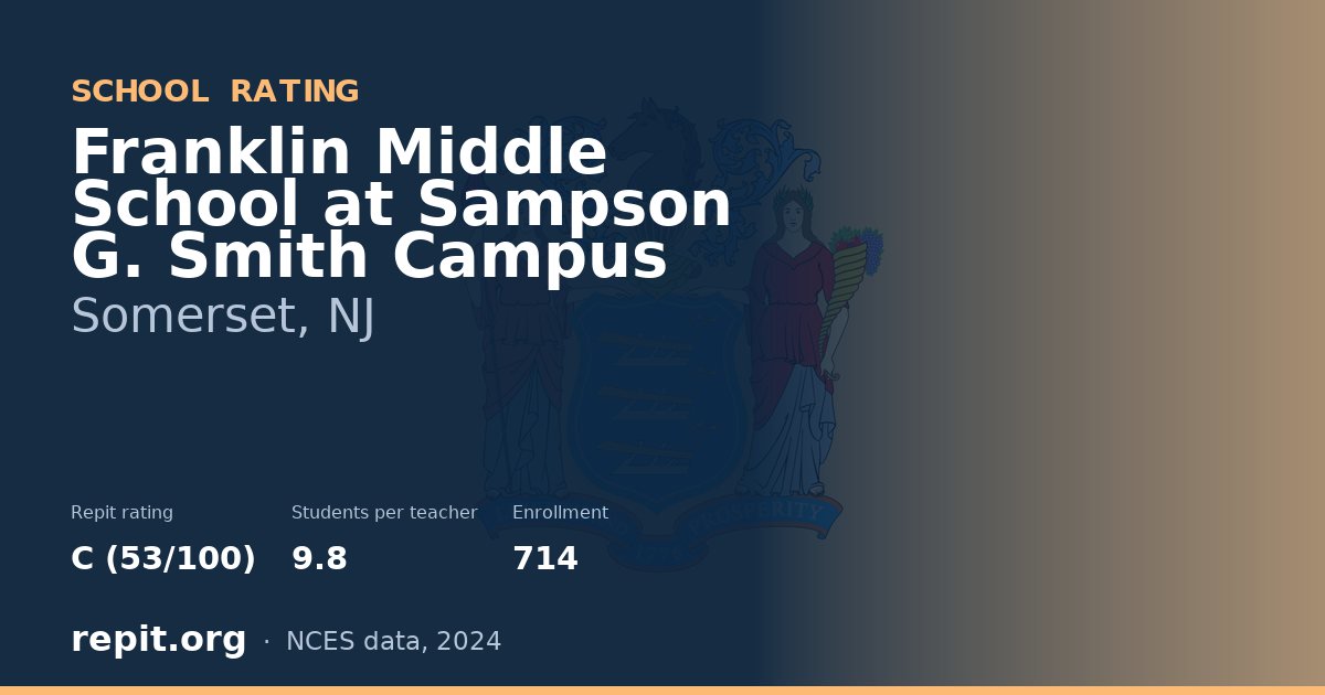 Franklin Middle School at Sampson G. Smith Campus, Somerset, NJ — Repit school rating C (53/100)