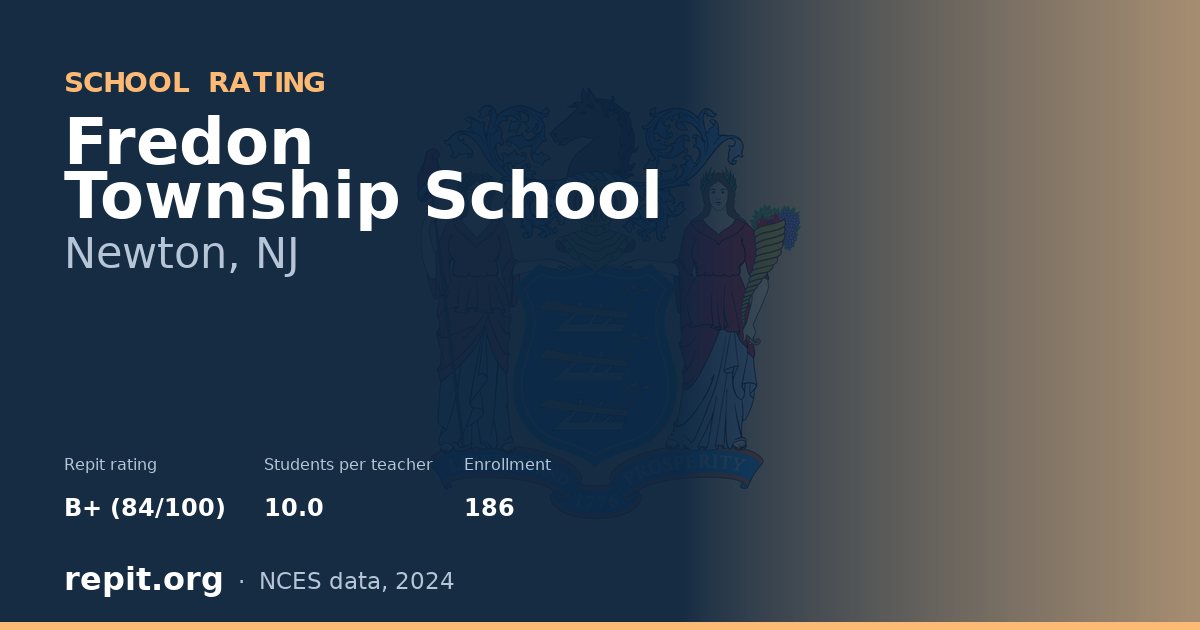 Fredon Township School, Newton, NJ — Repit school rating B+ (84/100)