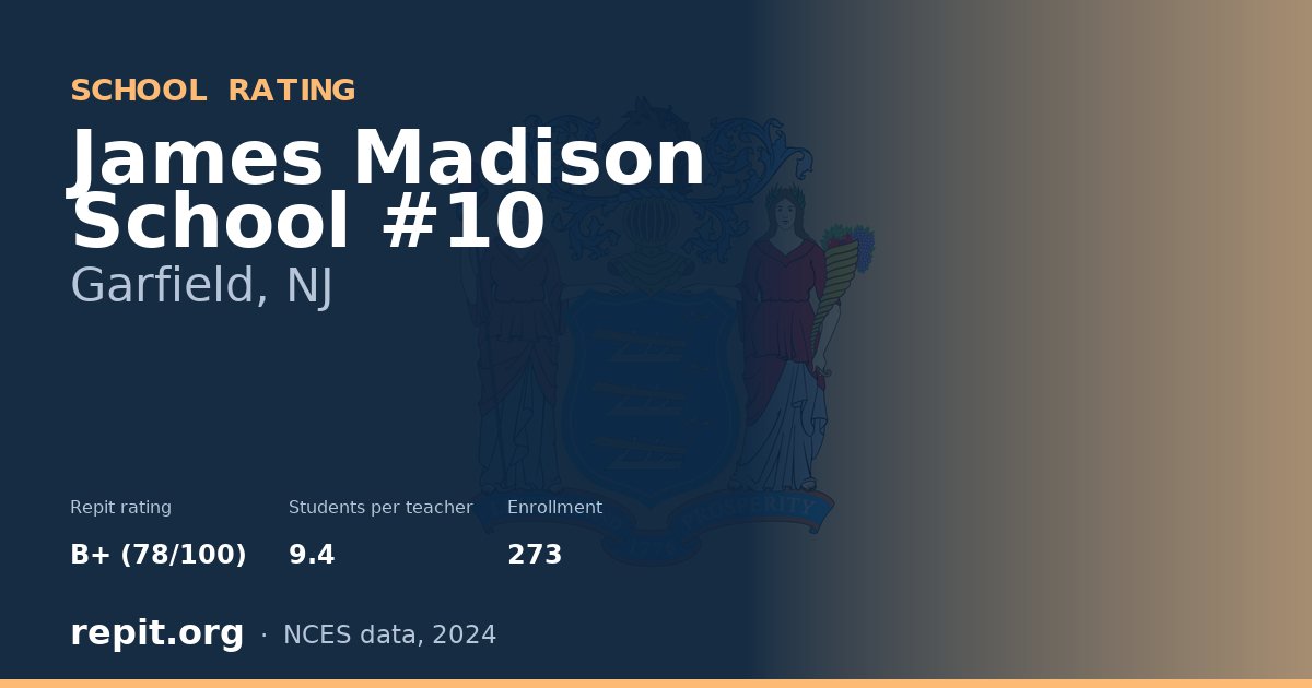James Madison School #10, Garfield, NJ — Repit school rating B+ (78/100)