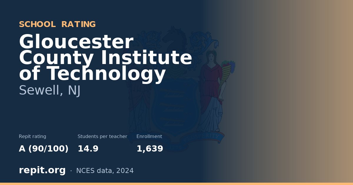 Gloucester County Institute of Technology, Sewell, NJ — Repit school rating A (90/100)