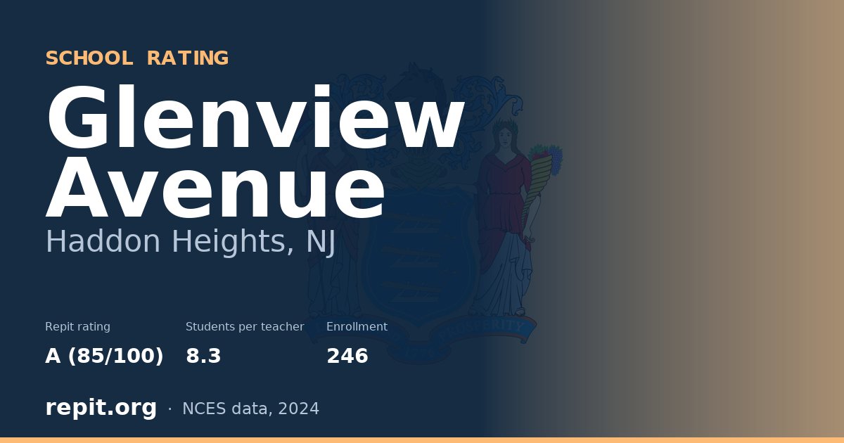 Glenview Avenue, Haddon Heights, NJ — Repit school rating A (85/100)