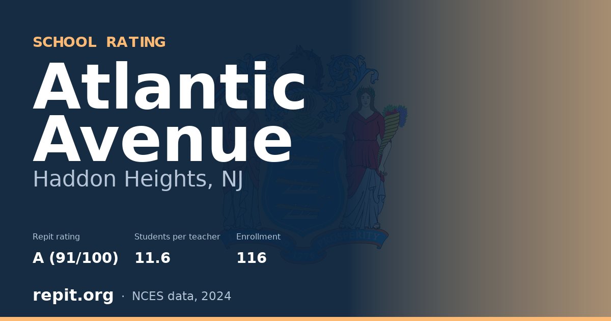 Atlantic Avenue, Haddon Heights, NJ — Repit school rating A (91/100)