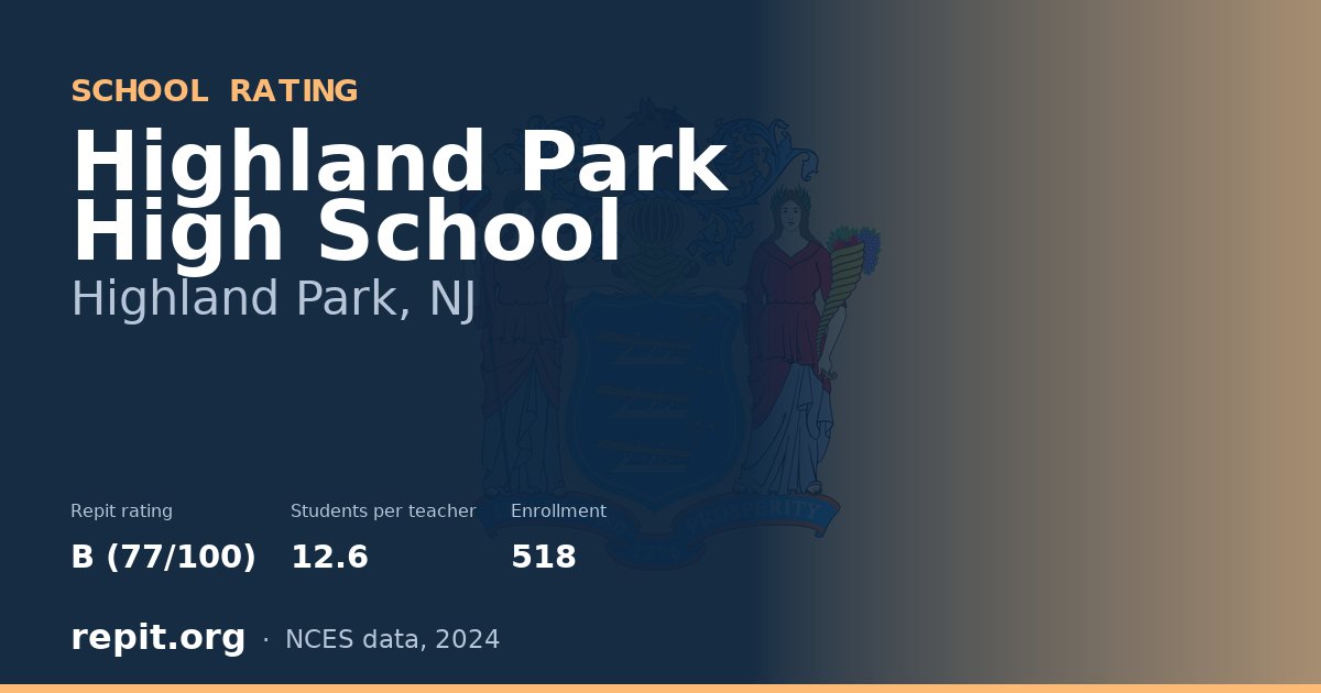 Highland Park High School, Highland Park, NJ — Repit school rating B (77/100)