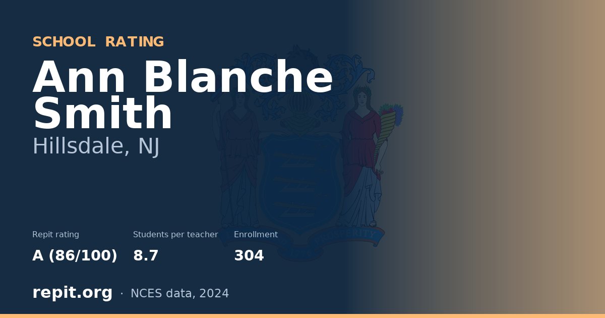 Ann Blanche Smith, Hillsdale, NJ — Repit school rating A (86/100)