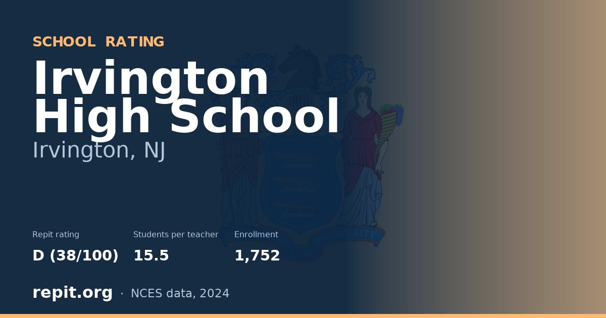 Irvington High School, Irvington, NJ — Repit school rating D (38/100)