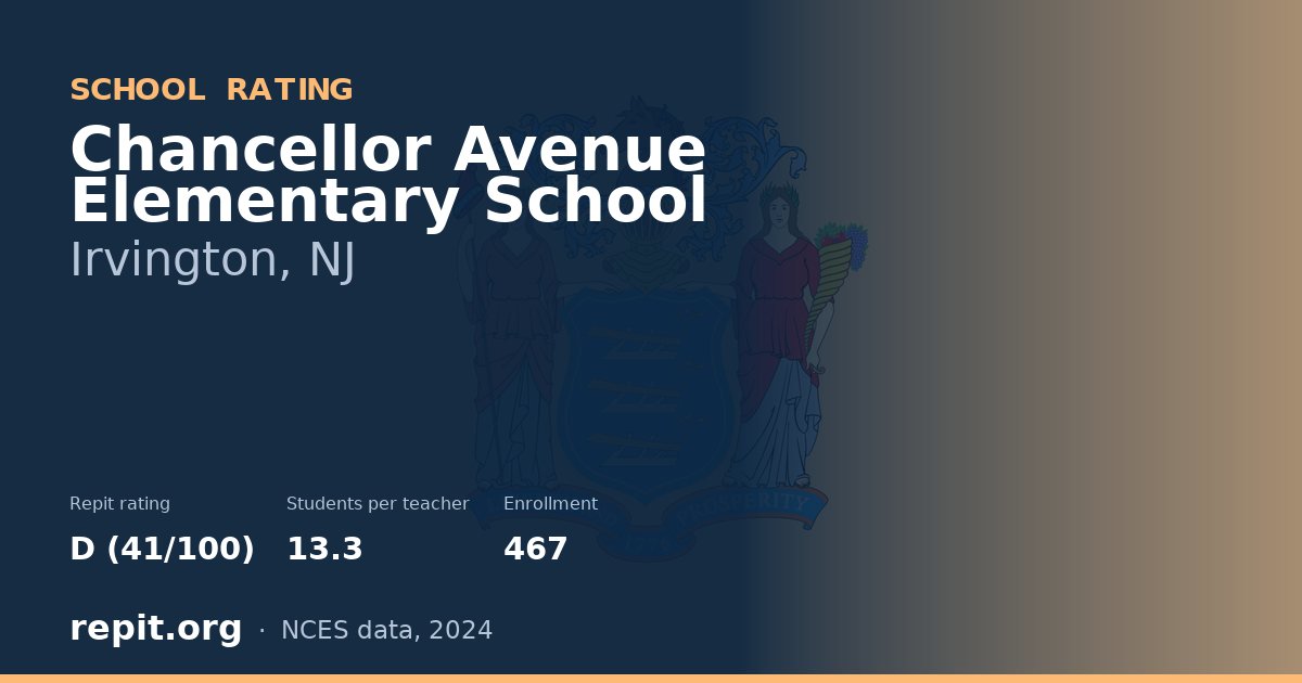 Chancellor Avenue Elementary School, Irvington, NJ — Repit school rating D (41/100)