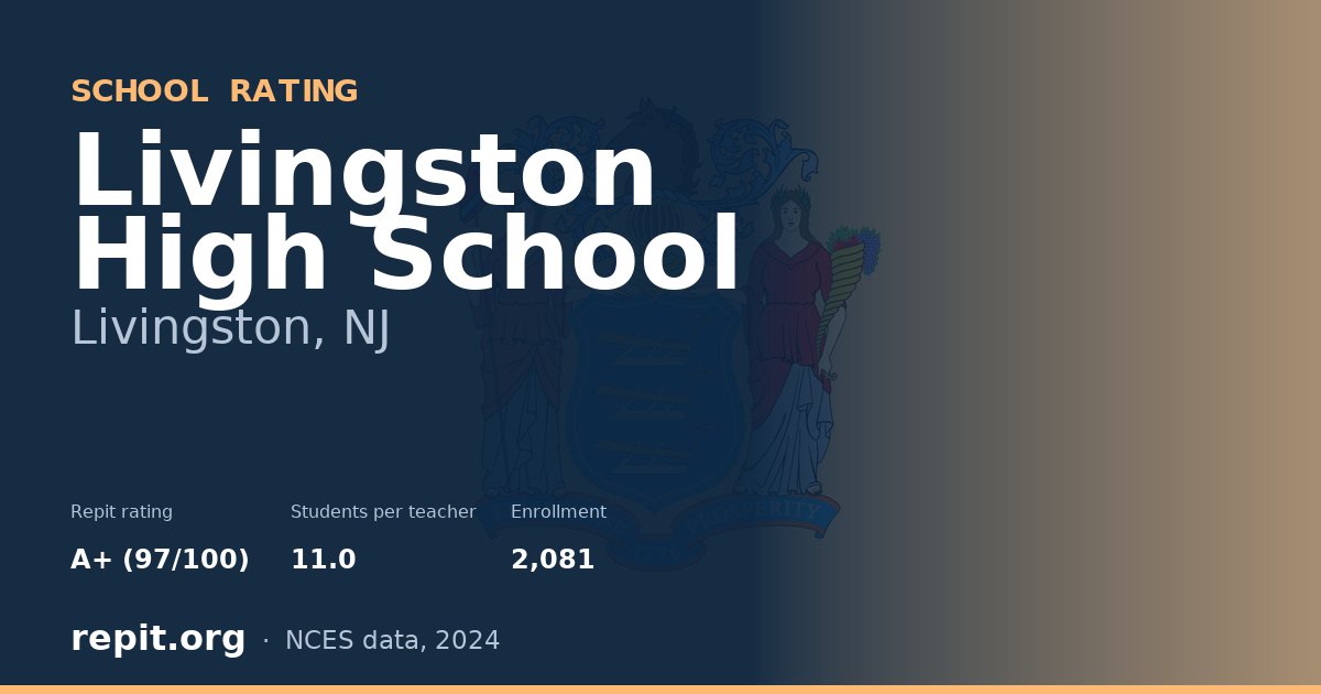Livingston High School, Livingston, NJ — Repit school rating A+ (97/100)