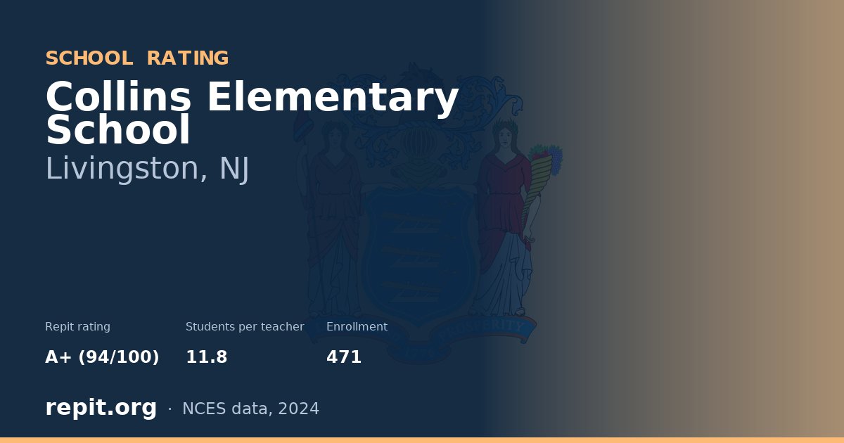 Collins Elementary School, Livingston, NJ — Repit school rating A+ (94/100)