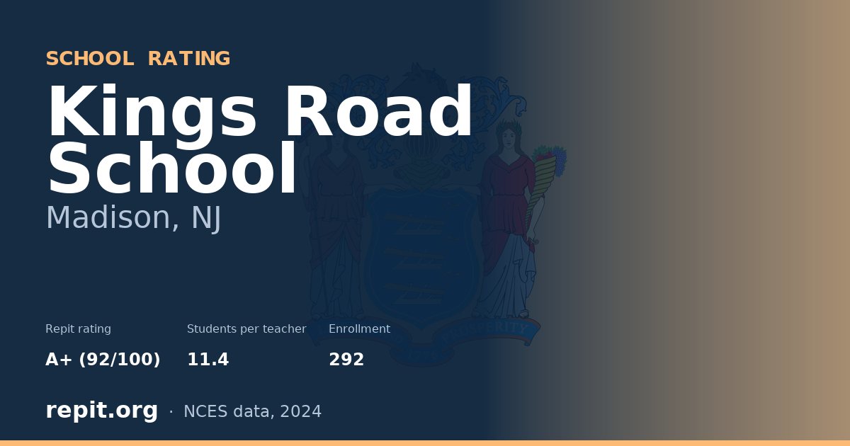 Kings Road School, Madison, NJ — Repit school rating A+ (92/100)