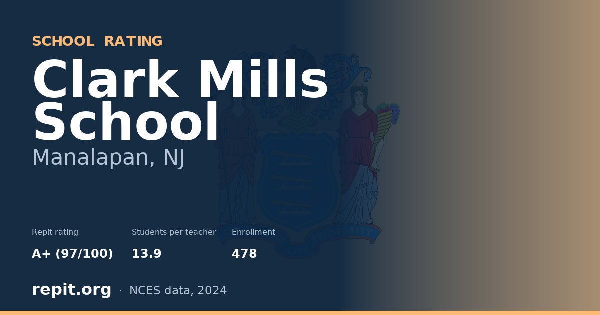 Clark Mills School, Manalapan, NJ — Repit school rating A+ (97/100)