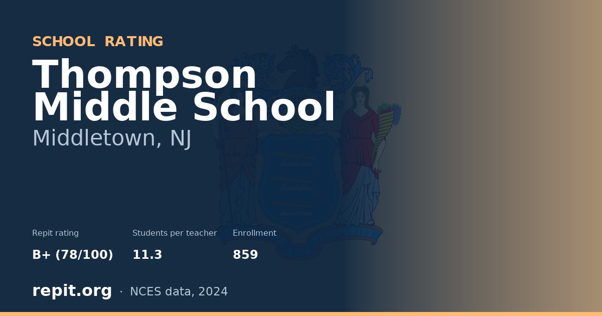 Thompson Middle School, Middletown, NJ — Repit school rating B+ (78/100)