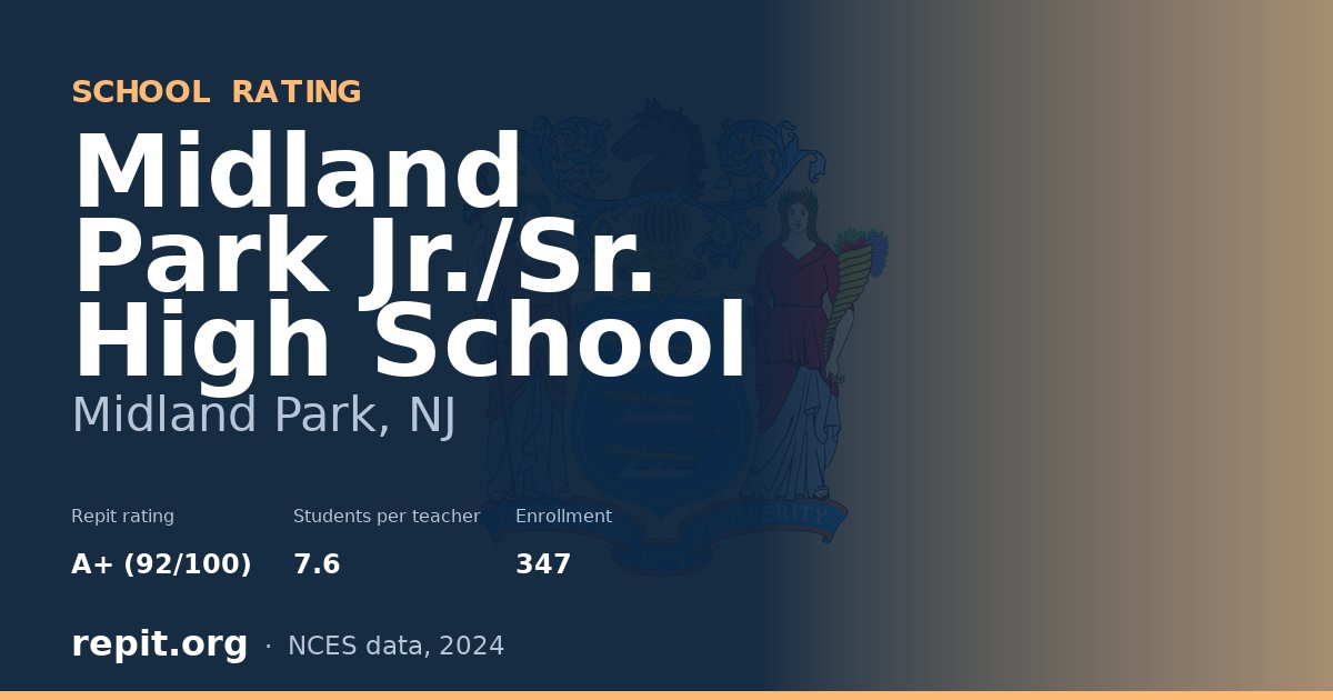 Midland Park Jr./Sr. High School, Midland Park, NJ — Repit school rating A+ (92/100)