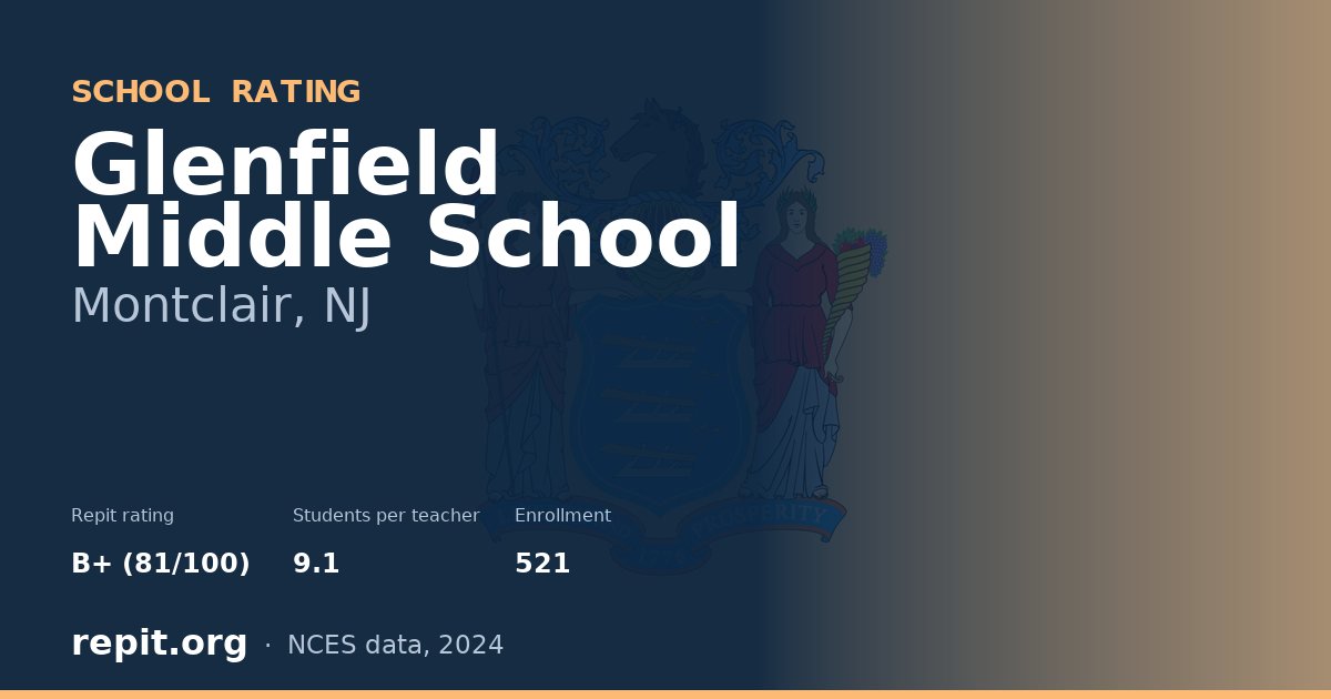 Glenfield Middle School, Montclair, NJ — Repit school rating B+ (81/100)