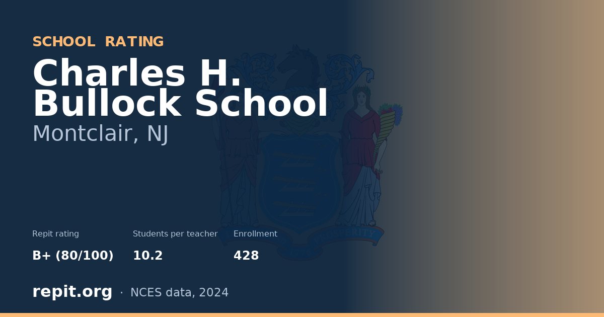 Charles H. Bullock School, Montclair, NJ — Repit school rating B+ (80/100)