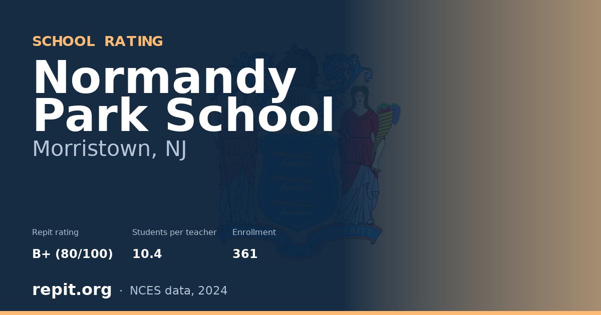 Normandy Park School, Morristown, NJ — Repit school rating B+ (80/100)