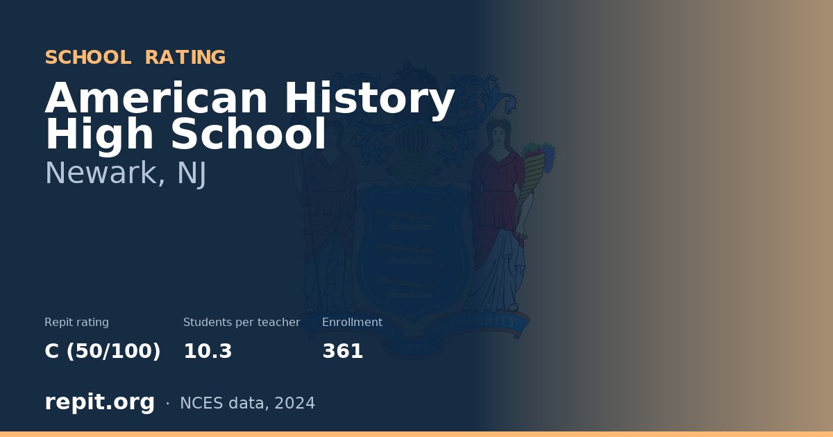 American History High School, Newark, NJ — Repit school rating C (50/100)