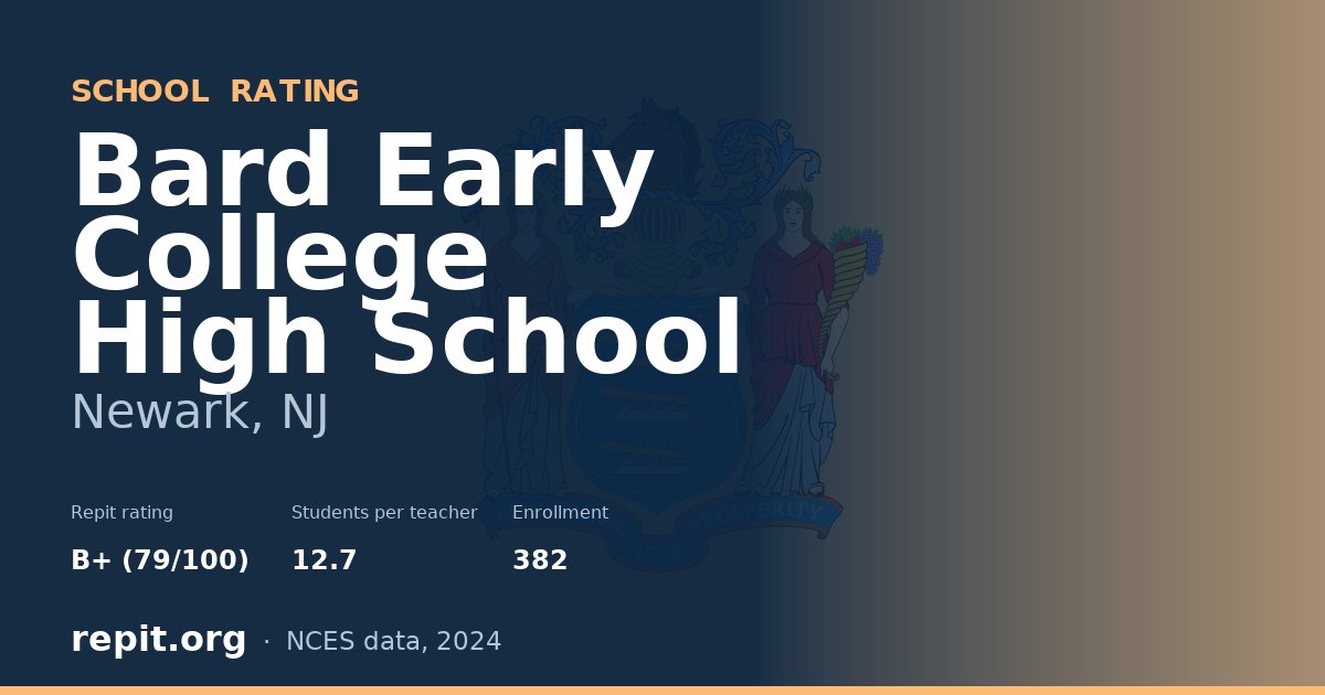 Bard Early College High School, Newark, NJ — Repit school rating B+ (79/100)