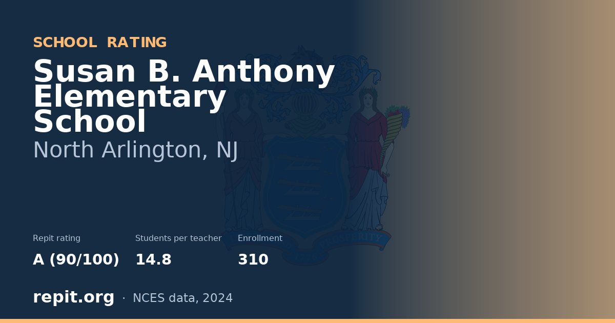 Susan B. Anthony Elementary School, North Arlington, NJ — Repit school rating A (90/100)