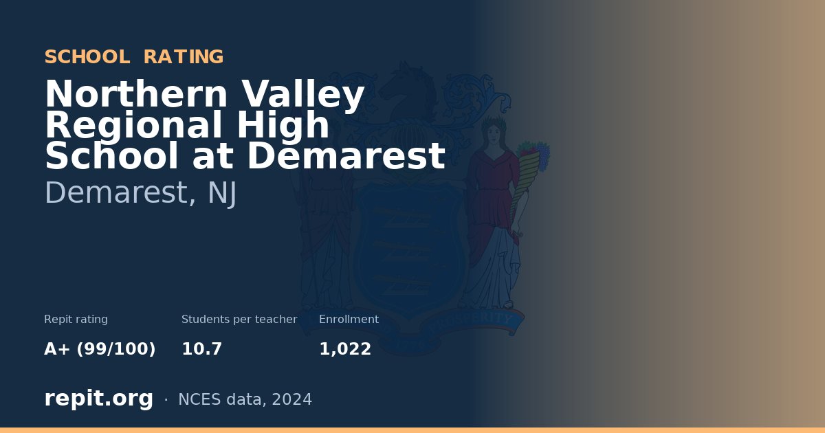 Northern Valley Regional High School at Demarest, Demarest, NJ — Repit school rating A+ (99/100)