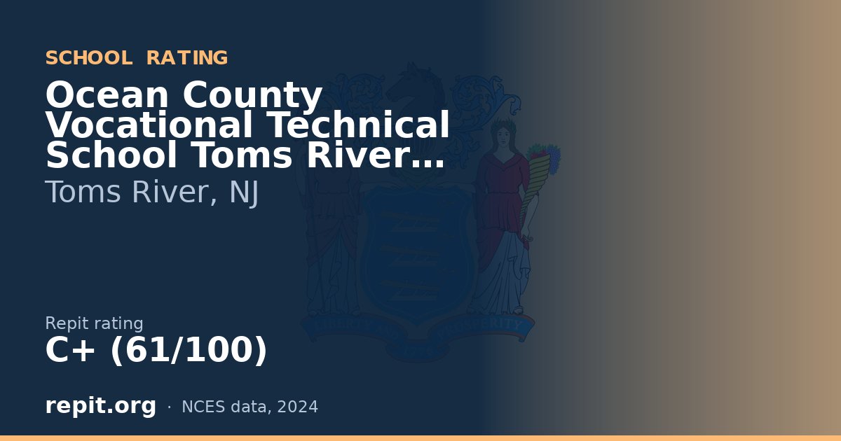 Ocean County Vocational Technical School Toms River Center, Toms River, NJ — Repit school rating C+ (61/100)