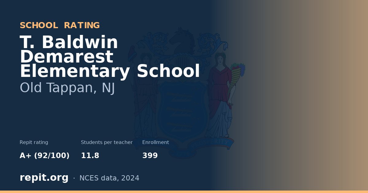 T. Baldwin Demarest Elementary School, Old Tappan, NJ — Repit school rating A+ (92/100)