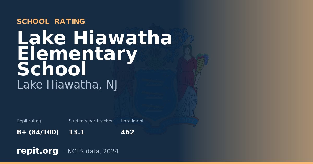 Lake Hiawatha Elementary School, Lake Hiawatha, NJ — Repit school rating B+ (84/100)