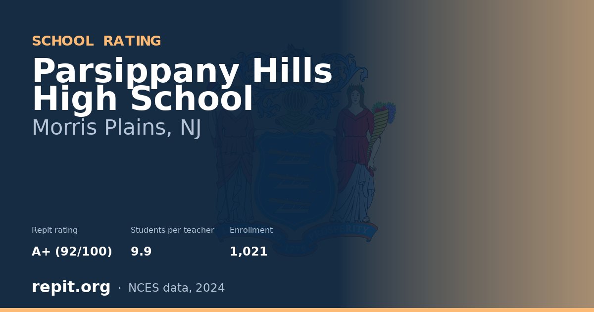 Parsippany Hills High School, Morris Plains, NJ — Repit school rating A+ (92/100)