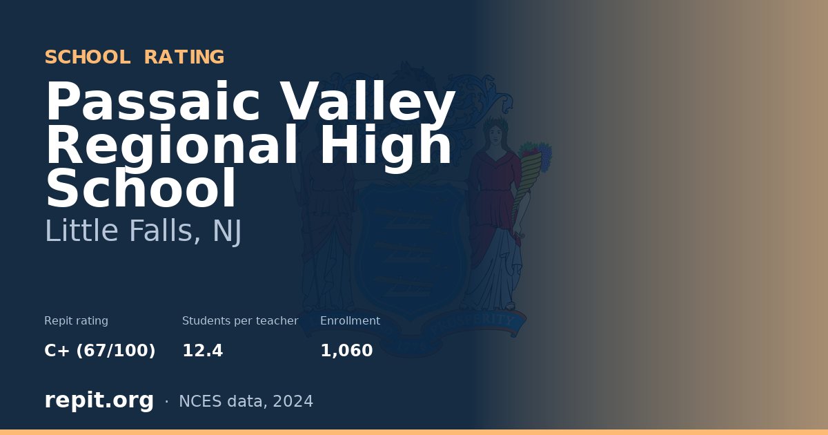 Passaic Valley Regional High School, Little Falls, NJ — Repit school rating C+ (67/100)