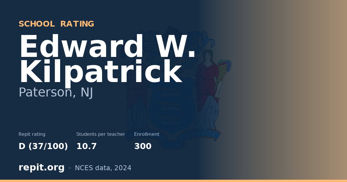 Edward W. Kilpatrick, Paterson, NJ — Repit school rating D (37/100)