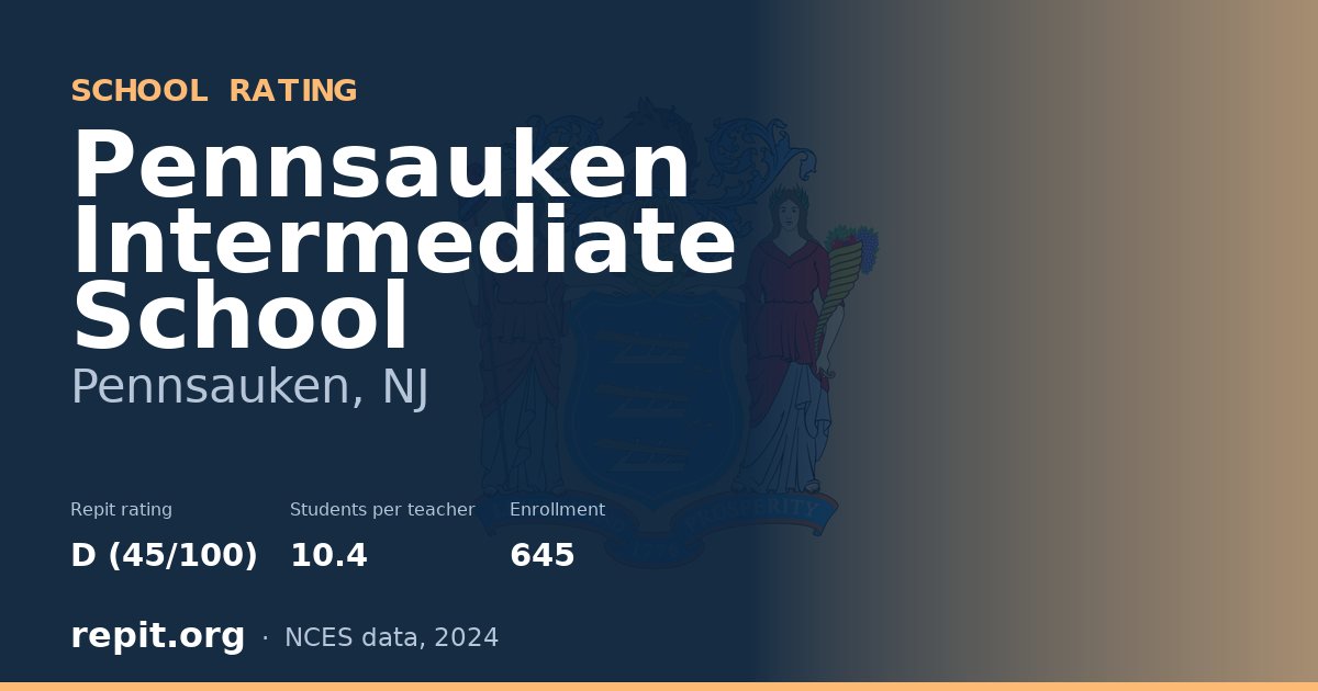 Pennsauken Intermediate School, Pennsauken, NJ — Repit school rating D (45/100)