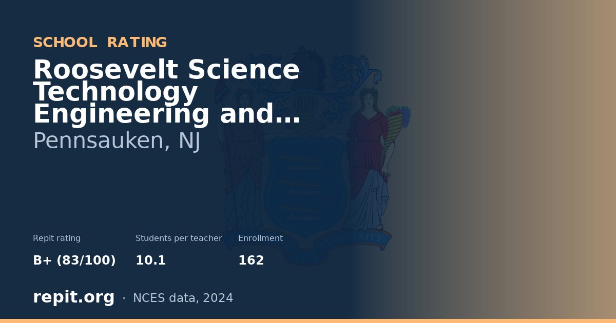 Roosevelt Science Technology Engineering and Mathematics (ST, Pennsauken, NJ — Repit school rating B+ (83/100)