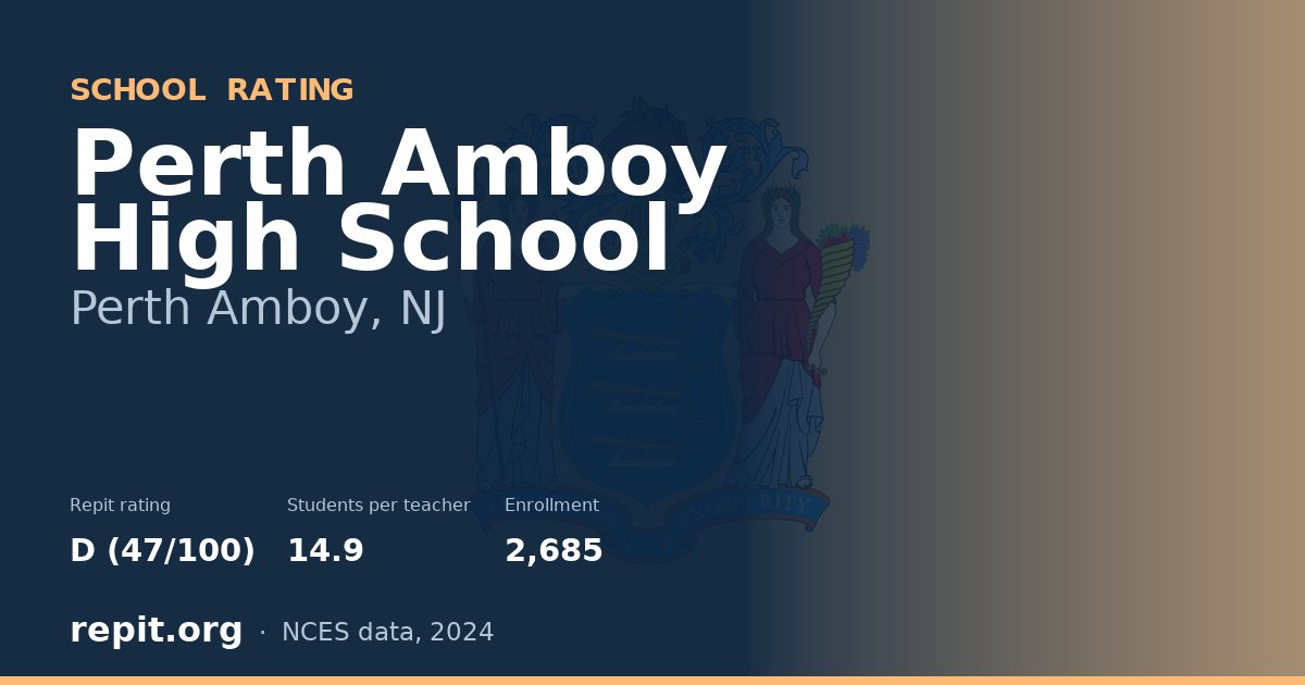 Perth Amboy High School, Perth Amboy, NJ — Repit school rating D (47/100)
