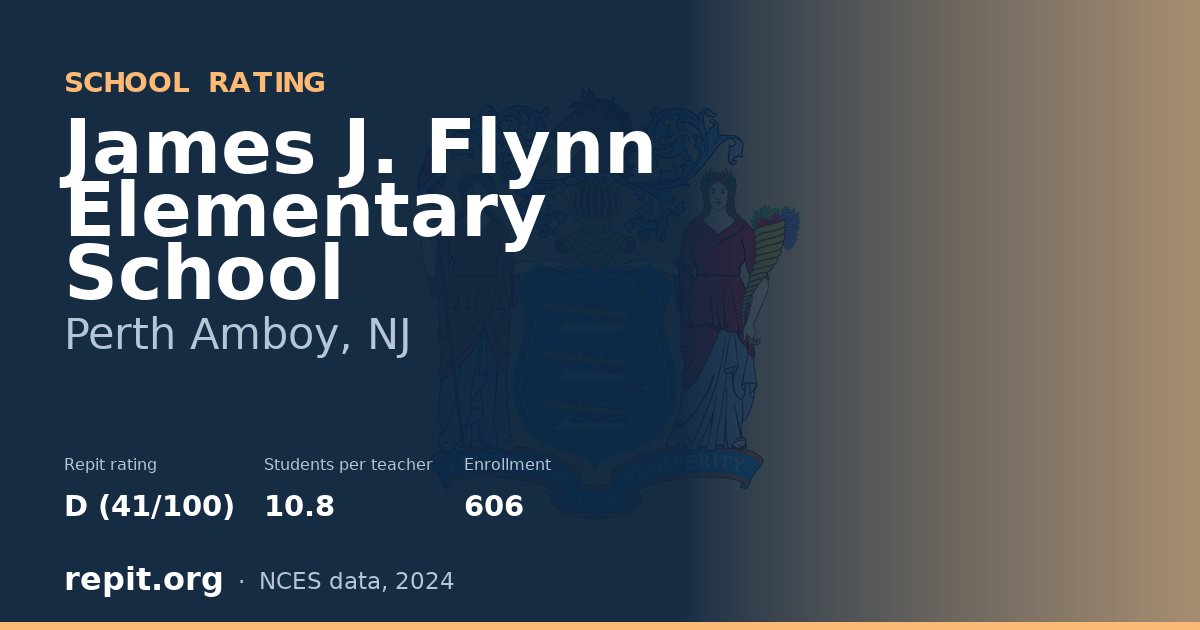 James J. Flynn Elementary School, Perth Amboy, NJ — Repit school rating D (41/100)