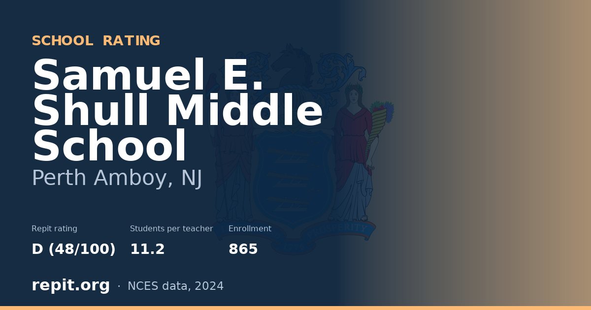 Samuel E. Shull Middle School, Perth Amboy, NJ — Repit school rating D (48/100)